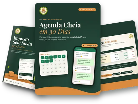 Agenda Cheia em 30 Dias, com os bônus Planilha Preço Sem Susto e guia Imposto Sem Susto