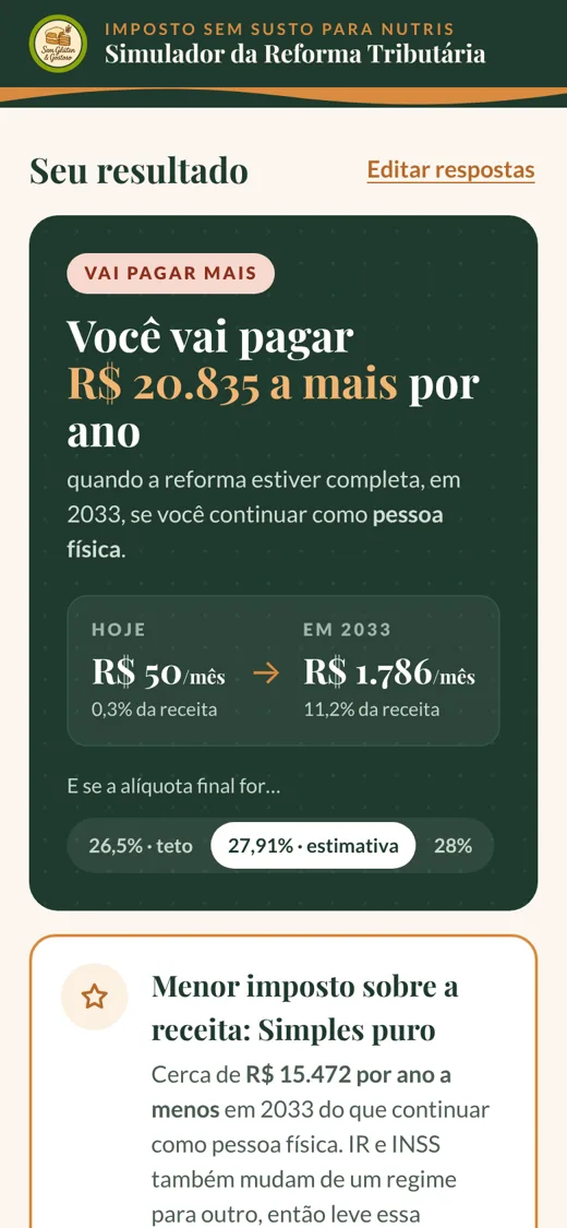 Resultado do simulador