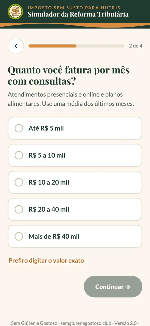 Pergunta do simulador